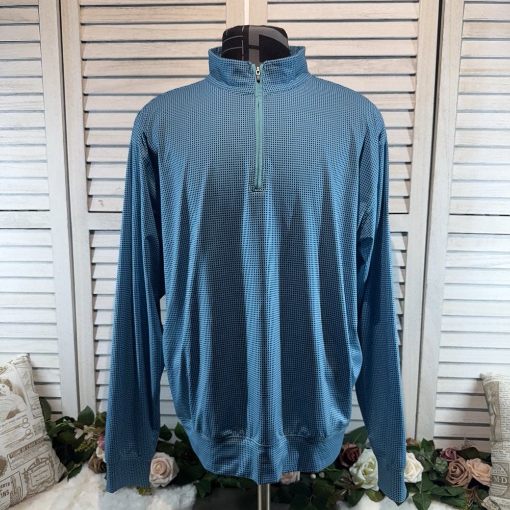 Turtleson Mens‎ XL Blue Pullover 1/4 Zip Casual Golf Performance